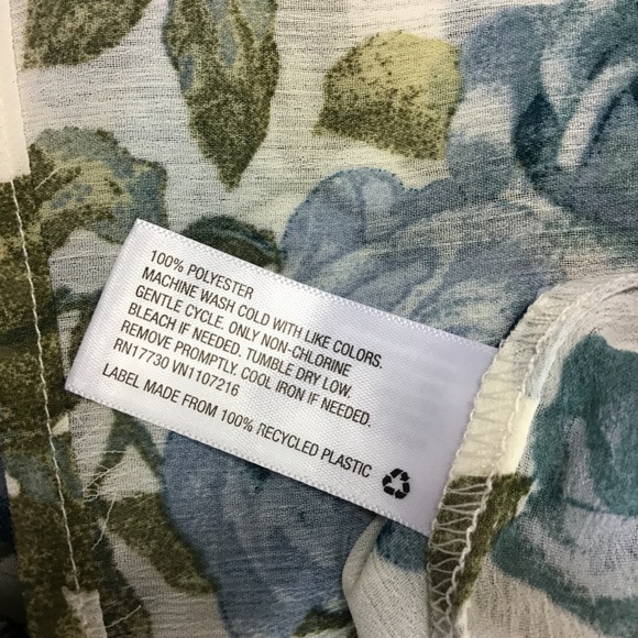 Baby Doll blouse floral blue roses Mossimo Supply Women's Blouse Size XL Floral - Picture 5 of 5